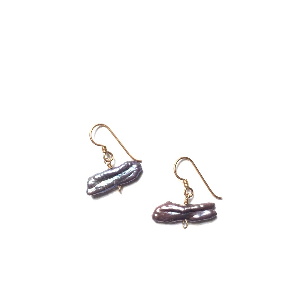 Iridescent stone/geode earrings